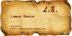 Lamos Bence névjegykártya